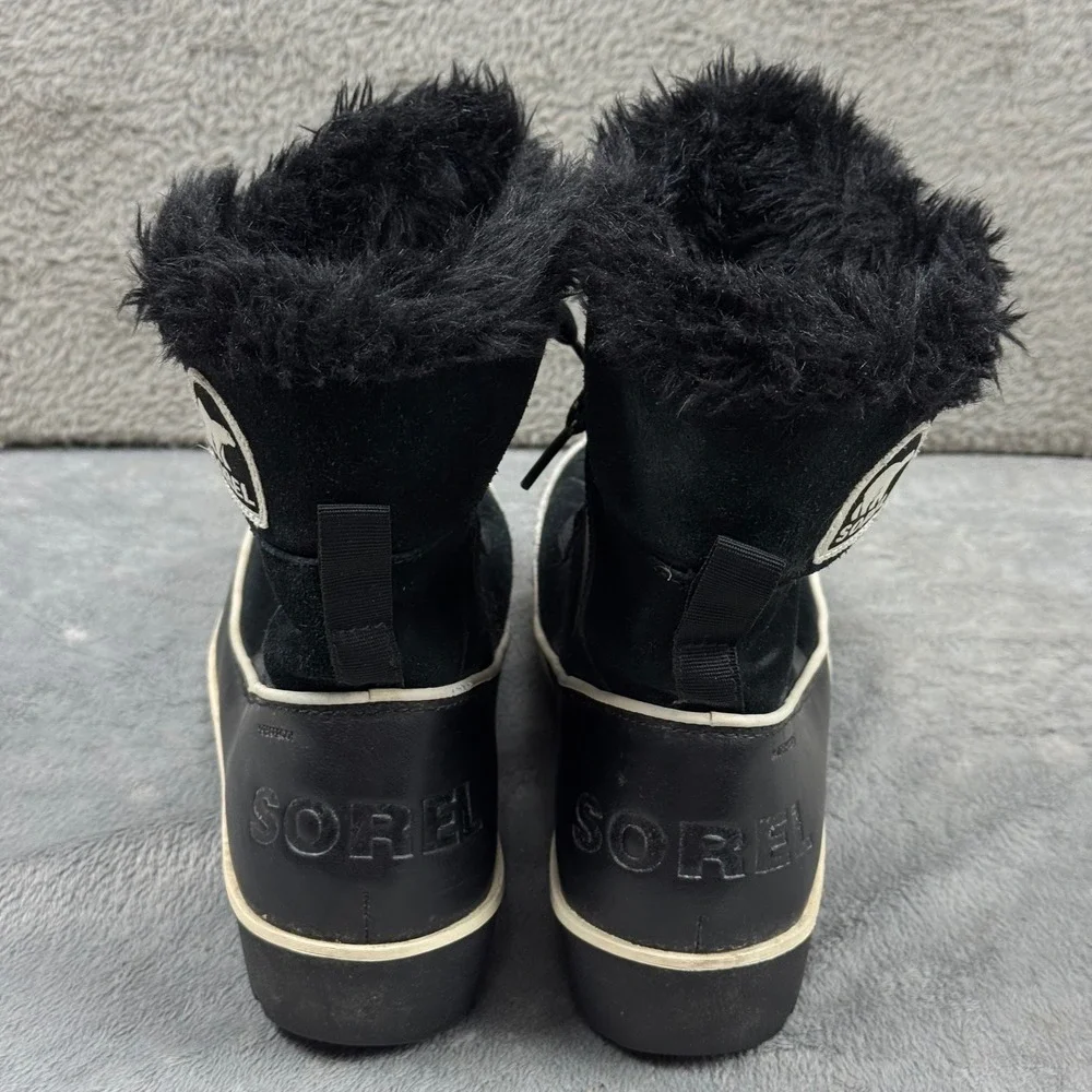 Sorel Tofino Snow Boots‎ Women 6.5 Black Waterproof Faux Fur Winter NL2089-010